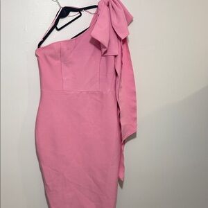 Fashion Nova Pink One-Shoulder Dress